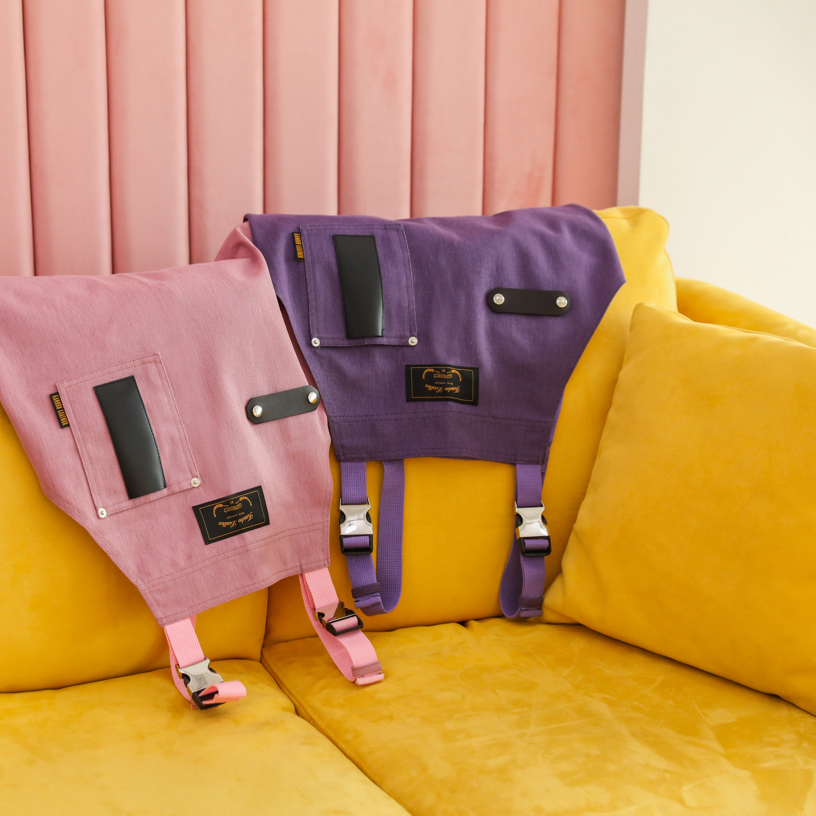 몬타나 퍼플 칸데오레더 공방 미용실 카페 미용사 바리스타 앞치마 가죽 앞치마