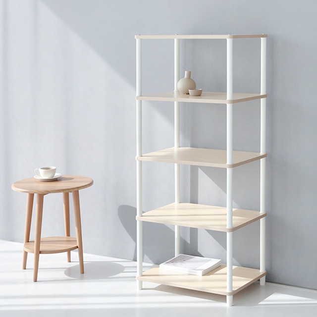 원목 우드 조립 선반 diy 화이트 5단 분유존 다용도실 베란다 수납선반 600 - 상세 이미지 5