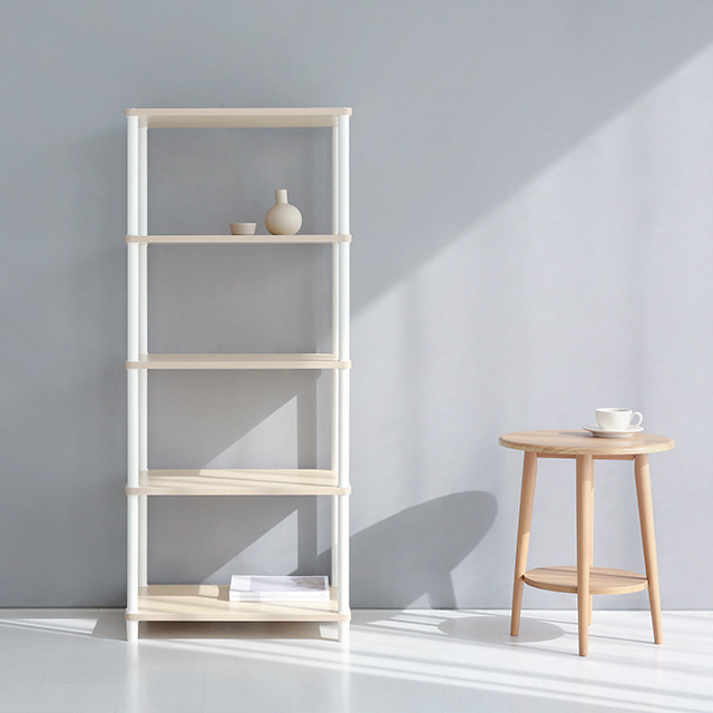 원목 우드 조립 선반 diy 화이트 5단 분유존 다용도실 베란다 수납선반 600 - 상세 이미지 4