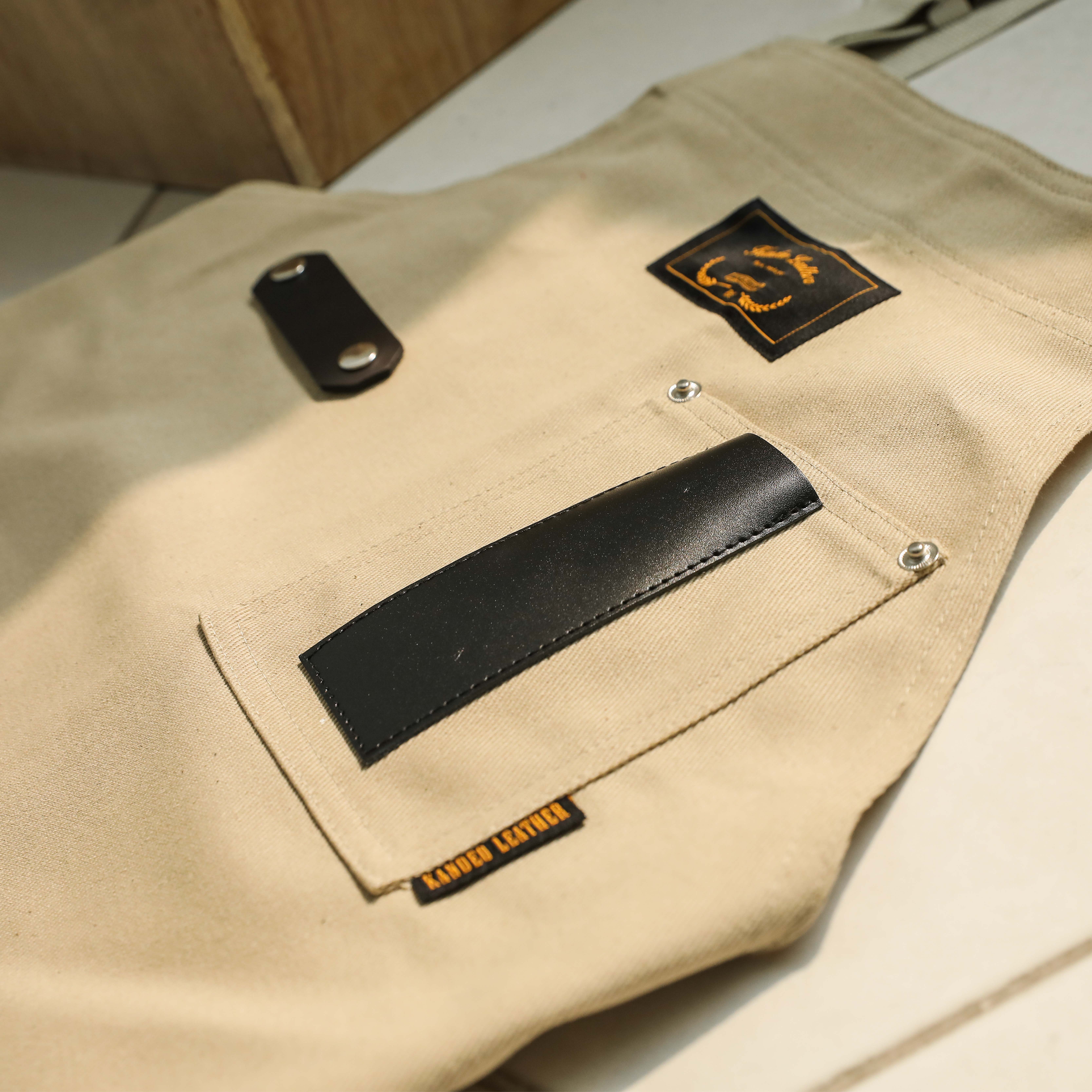 몬타나 피넛 칸데오레더 공방 미용실 카페 미용사 바리스타 앞치마 가죽 앞치마