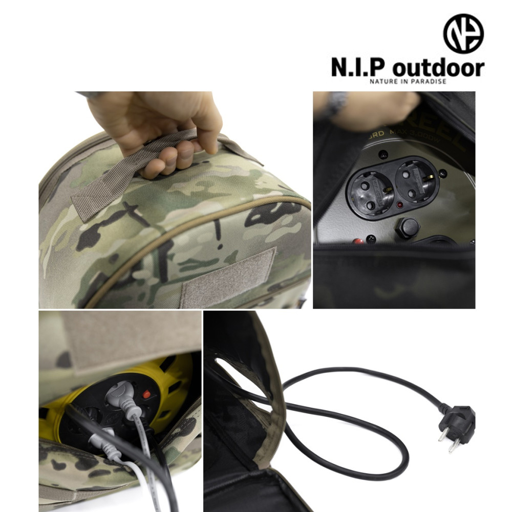 N.I.P 릴선 가방 카키카모 / 캠핑 감성 20M 수납 코듀라