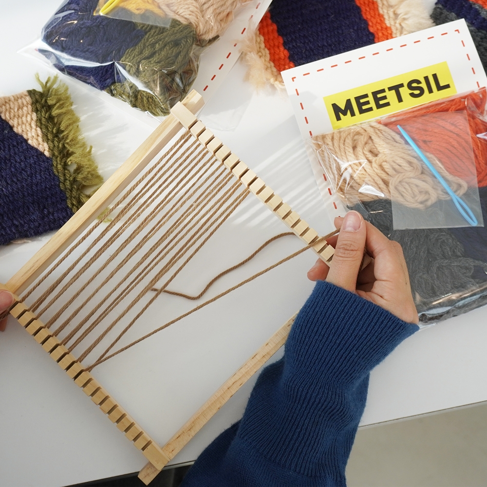 위빙 공예 키트 티코스터 만들기 DIY 실 틀 [MEETSIL 위빙틀 직조틀 핸드위빙 티 매트 소품 만들기 취미] - 상품 이미지