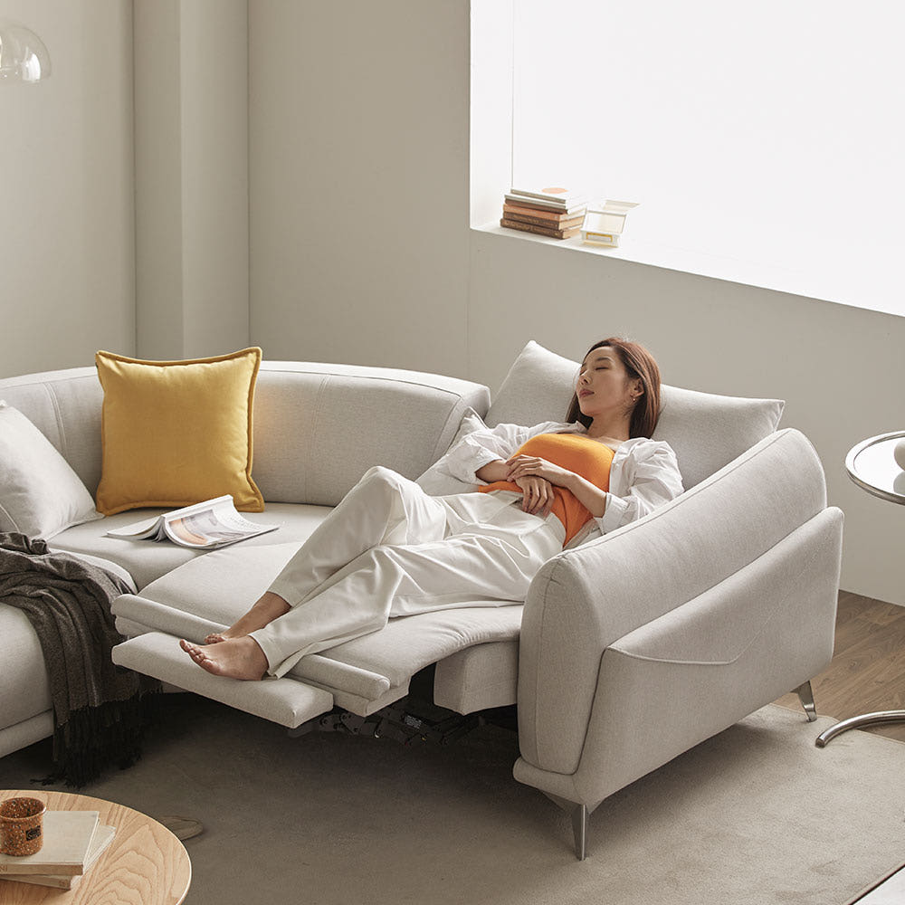 모던홈즈 도스 기능성 패브릭 코너형 4인 전동 리클라이너 소파