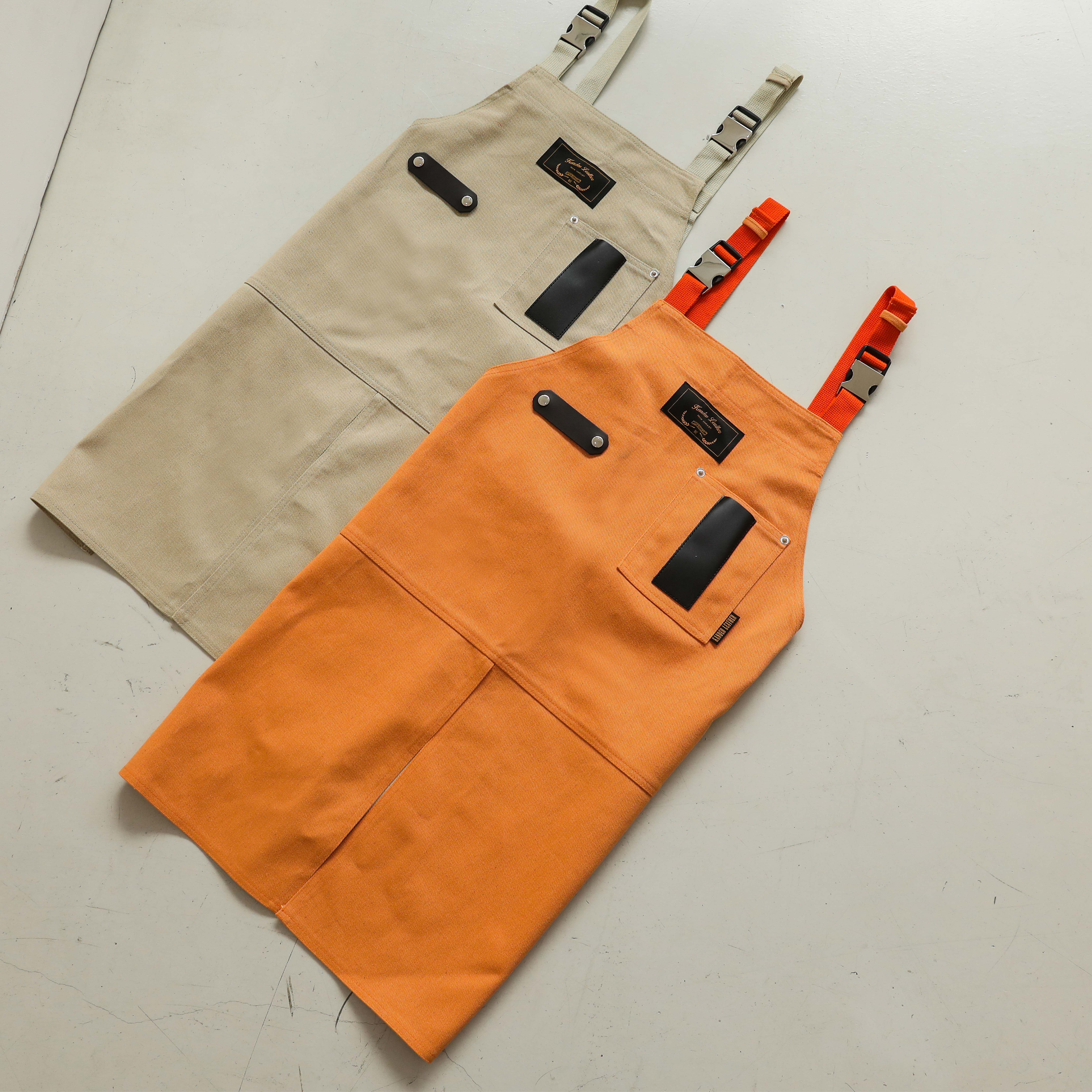 몬타나 오렌지 칸데오레더 공방 미용실 카페 미용사 바리스타 앞치마 가죽 앞치마