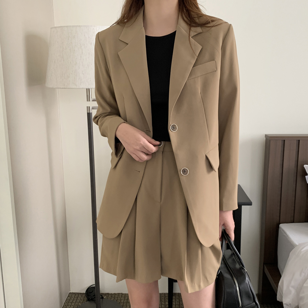 클래식 오버핏 싱글 여자 정장 자켓 테일러드 블레이저 여성 가을 자켓 우먼재킷 빅사이즈