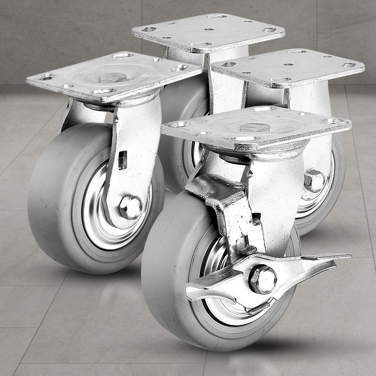 고하중바퀴 5인치 산업용 경중량 브라켓 회색