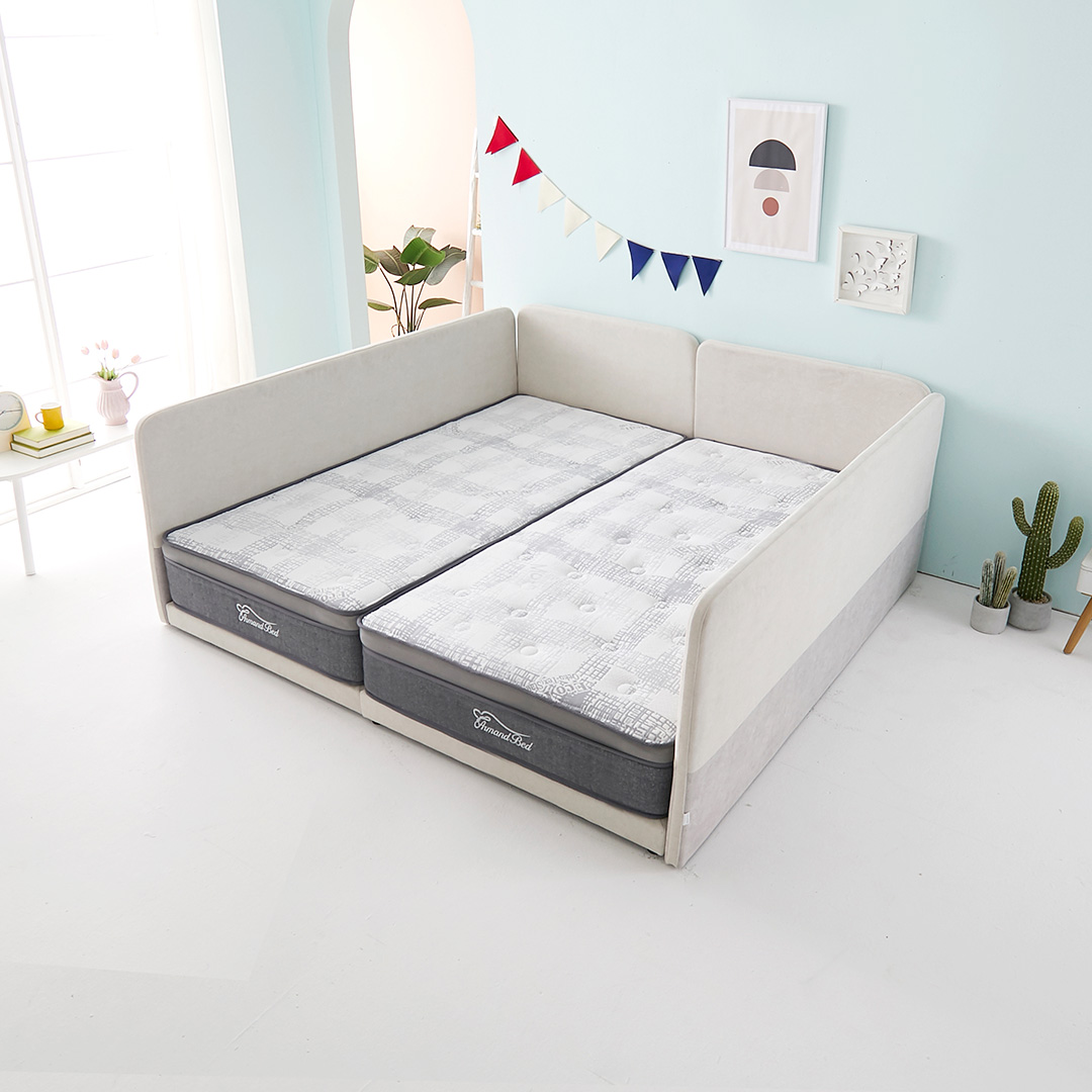 꽃잠 가드2형 패밀리 저상 침대 프레임 싱글+싱글