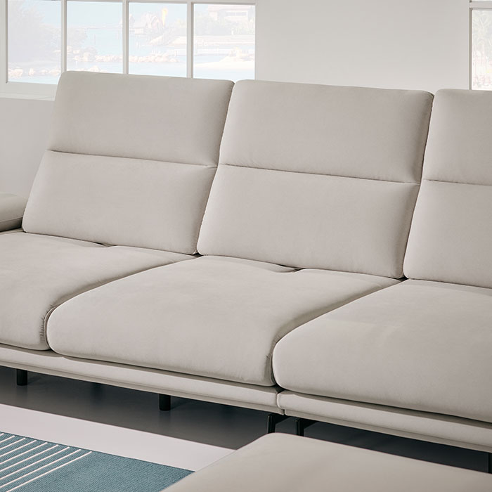 [에싸] 클로에 4인 스윙기능 리브 패브릭 소파+스툴(카시미라, 크라비츠 옵션)