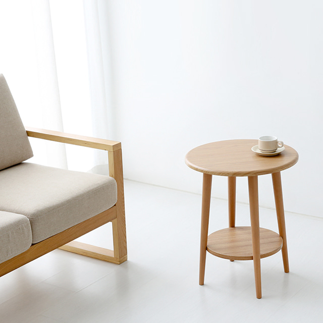 쇼파 사이드테이블 원형 원목 미니 소파 보조 테이블 간이탁자