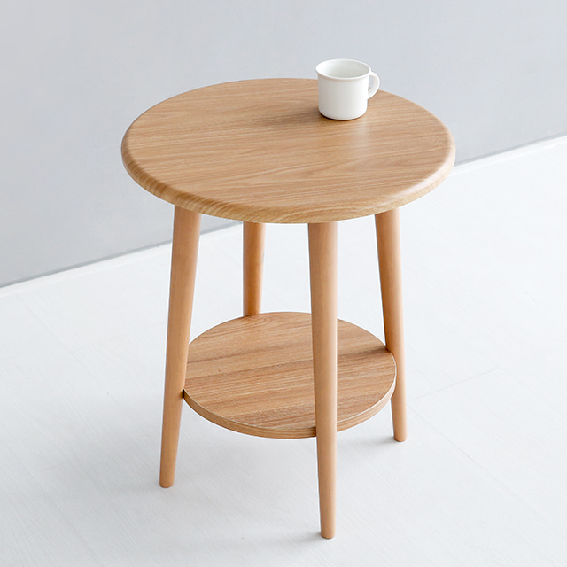 쇼파 사이드테이블 원형 원목 미니 소파 보조 테이블 간이탁자