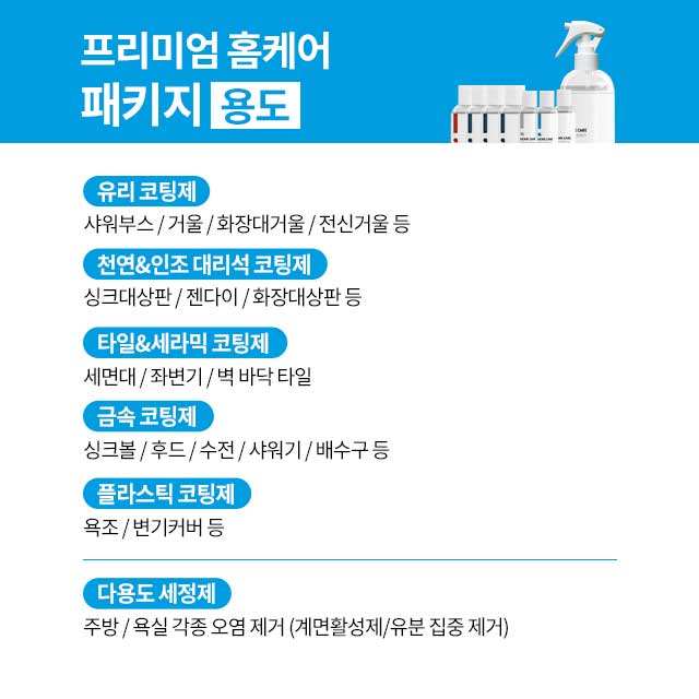 나노클린 입주프리미엄팩 욕실주방 셀프나노코팅 싱크대상판 타일 대리석 화장실코팅제 - 상세 이미지 4