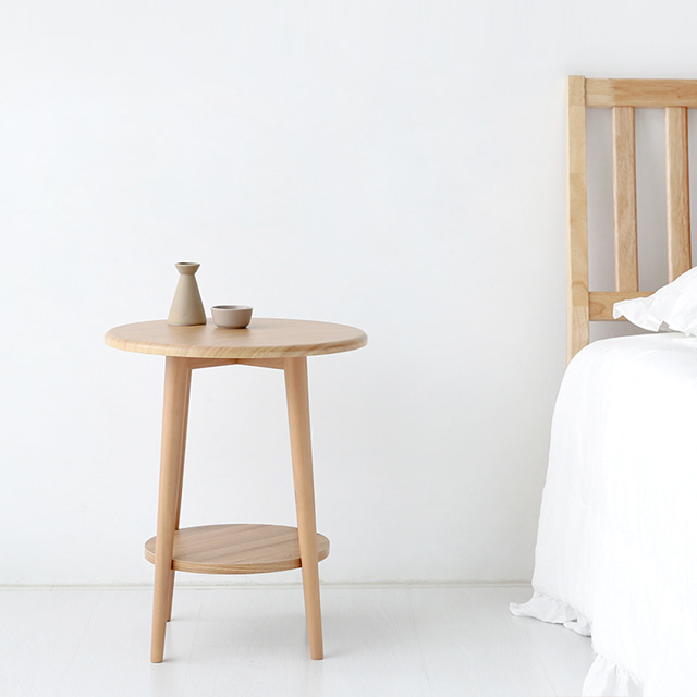 쇼파 사이드테이블 원형 원목 미니 소파 보조 테이블 간이탁자
