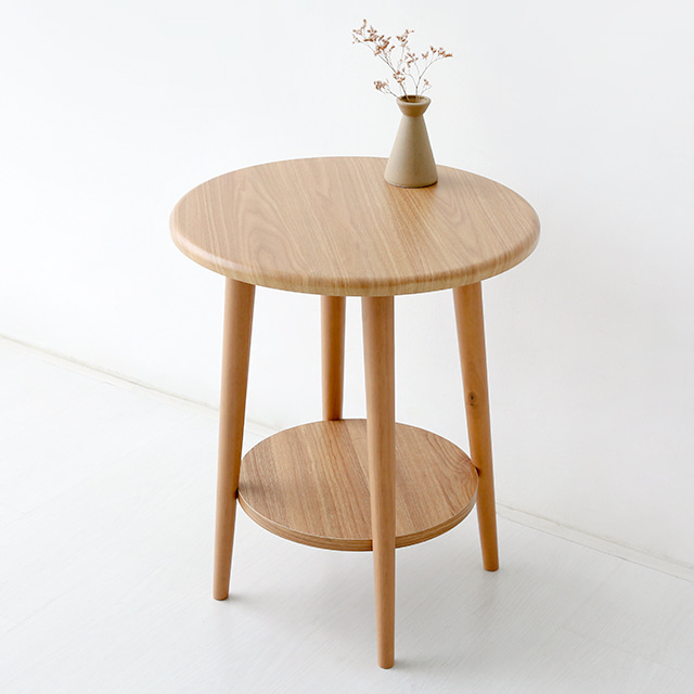 쇼파 사이드테이블 원형 원목 미니 소파 보조 테이블 간이탁자