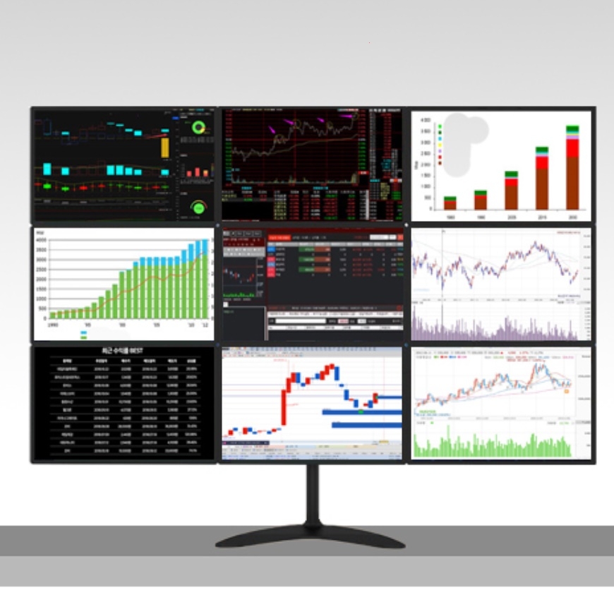 세로 수직 트리플 대형모니터암 상황실모니터 주식모니터 - 상품 이미지