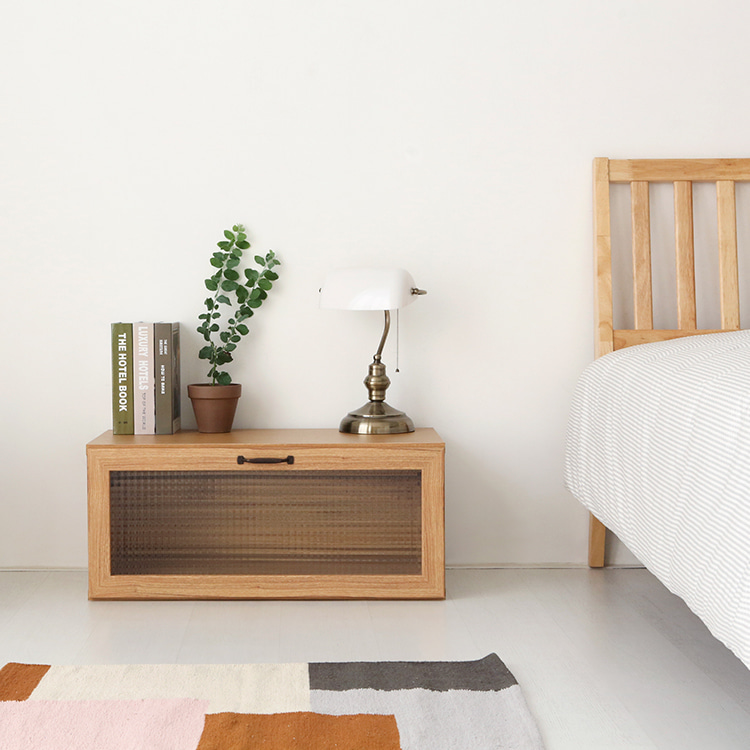 낮은 수납장 원목 1문 고방유리 안방 낮은장 800