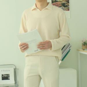 남자티셔츠 구김없는 헨리넥 긴팔 남자카라티 착용 후기 | 사이즈/핏 총정리 - 상품 이미지 1