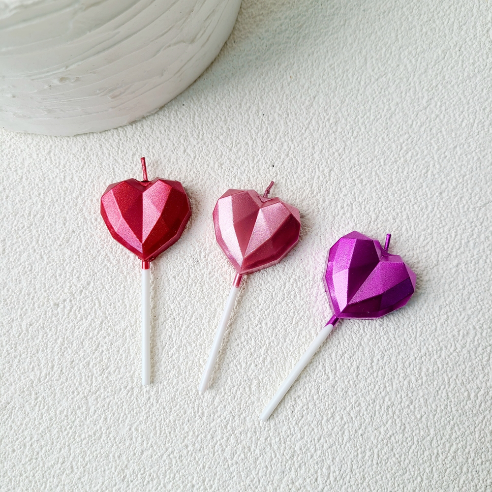 하트초 특이한 생일 파티 케이크 메탈 초 제품 이미지