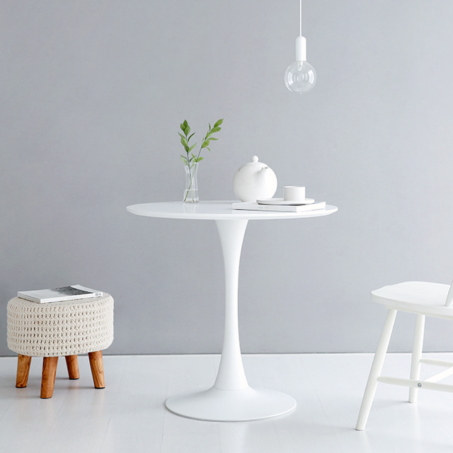 원형테이블 화이트 카페 업소용 식탁 테이블