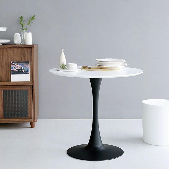 원형테이블 화이트 카페 업소용 식탁 테이블