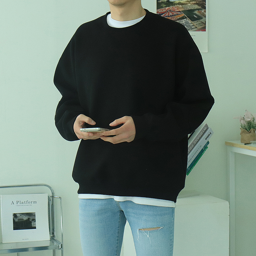 남자맨투맨 남자긴팔티 오버핏 빅사이즈 커플맨투맨 이미지 2