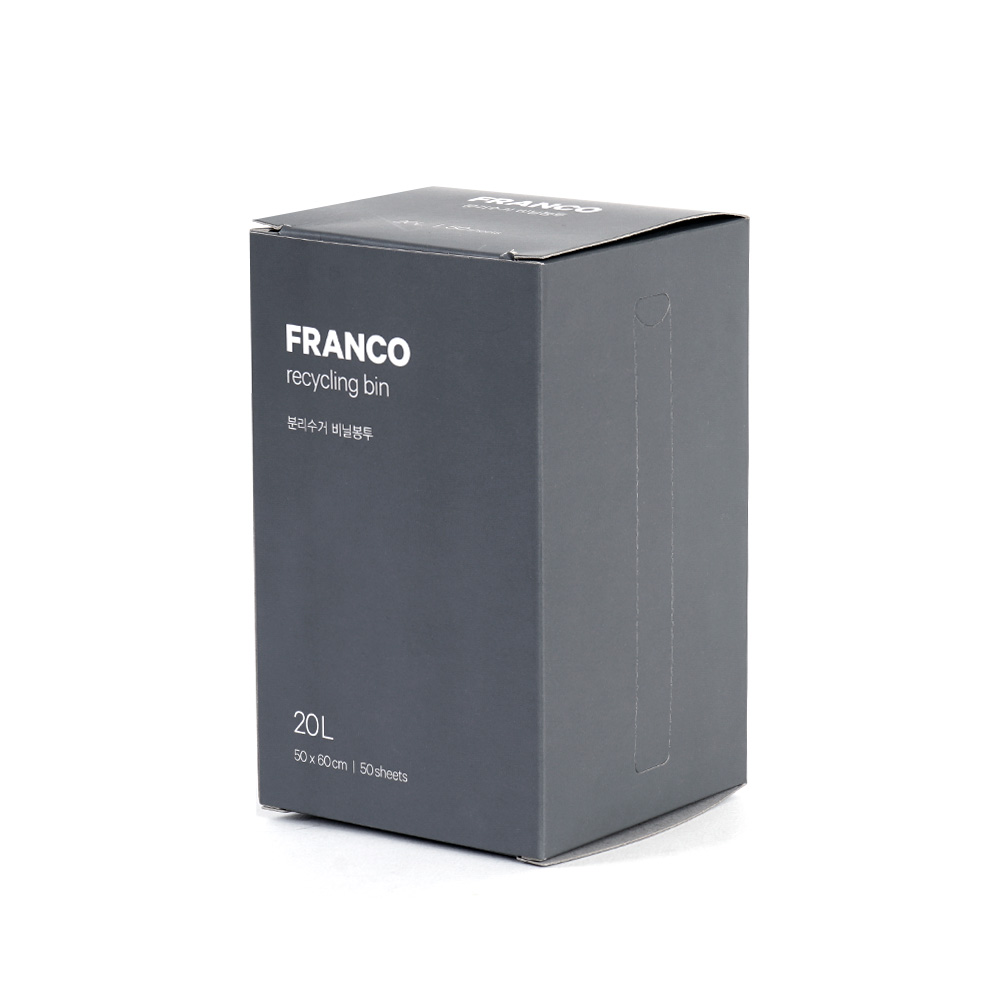 창신리빙 프랑코 분리수거 비닐 봉투 20L(50매) 쓰레기 재활용 투명 연속 배접 비닐봉지 - 상품 이미지