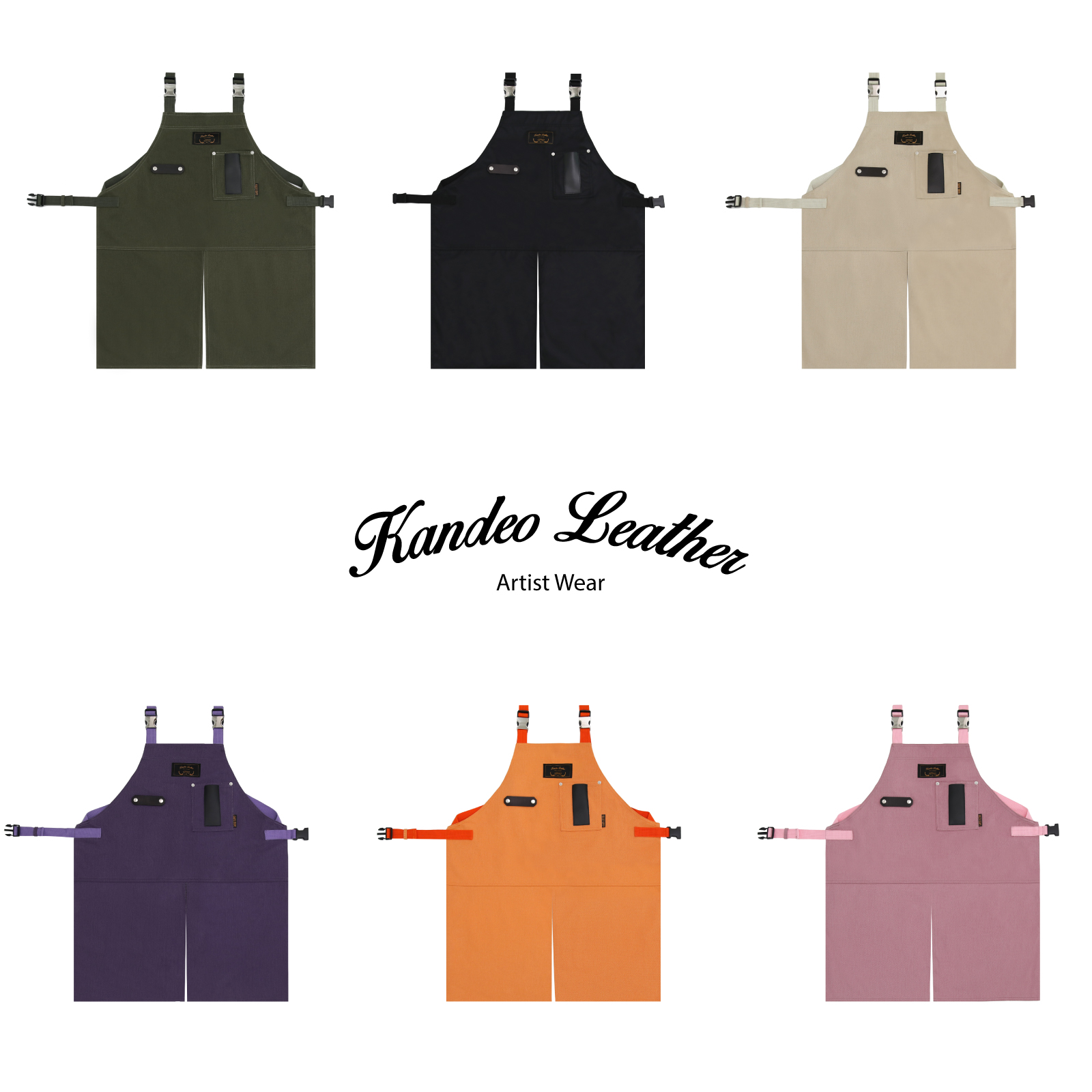 몬타나 칸데오레더 공방 미용실 카페 미용사 바리스타 앞치마 가죽 앞치마 방수앞치마