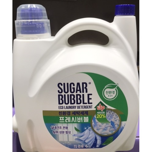 New 슈가버블 친환경 세탁세제 프레시버블 6L : dagomall