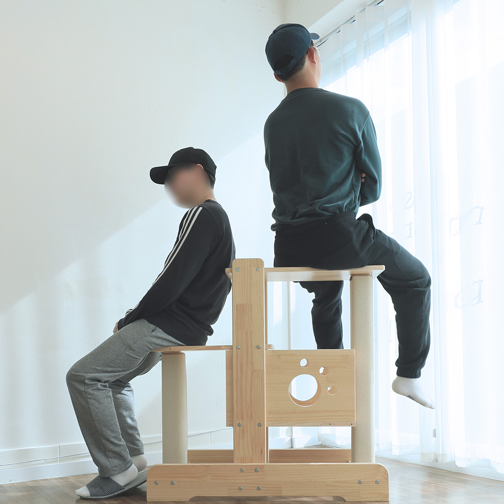 캣츠빌 아쭈타워 4층 스크래쳐 캣폴 원목 고양이 캣타워 발판구성