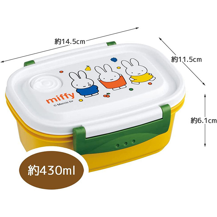 스케이터 식기세척기 대응 미피 캐릭터 도시락 보존용기 430ml XPM3 - 주방·식기 - 하카타몰