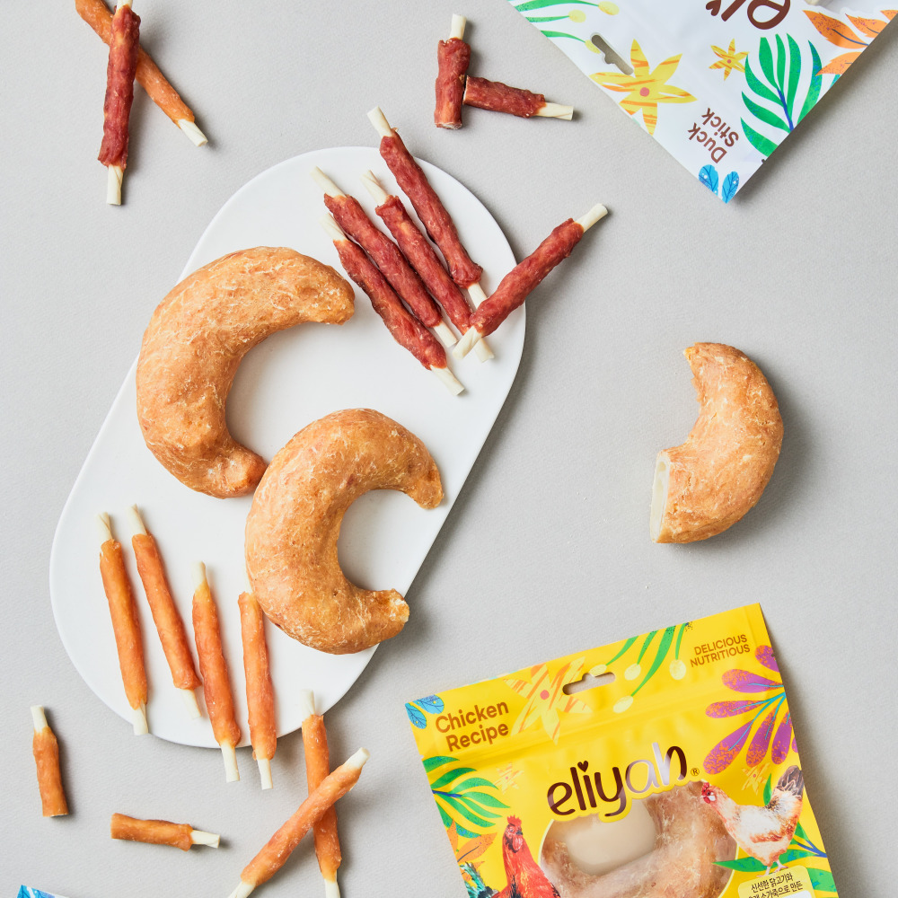 엘리야 치킨 스틱 부드러운 반려견 강아지 치석 냄새 제거 간식 양치 우유 덴탈 껌 개껌