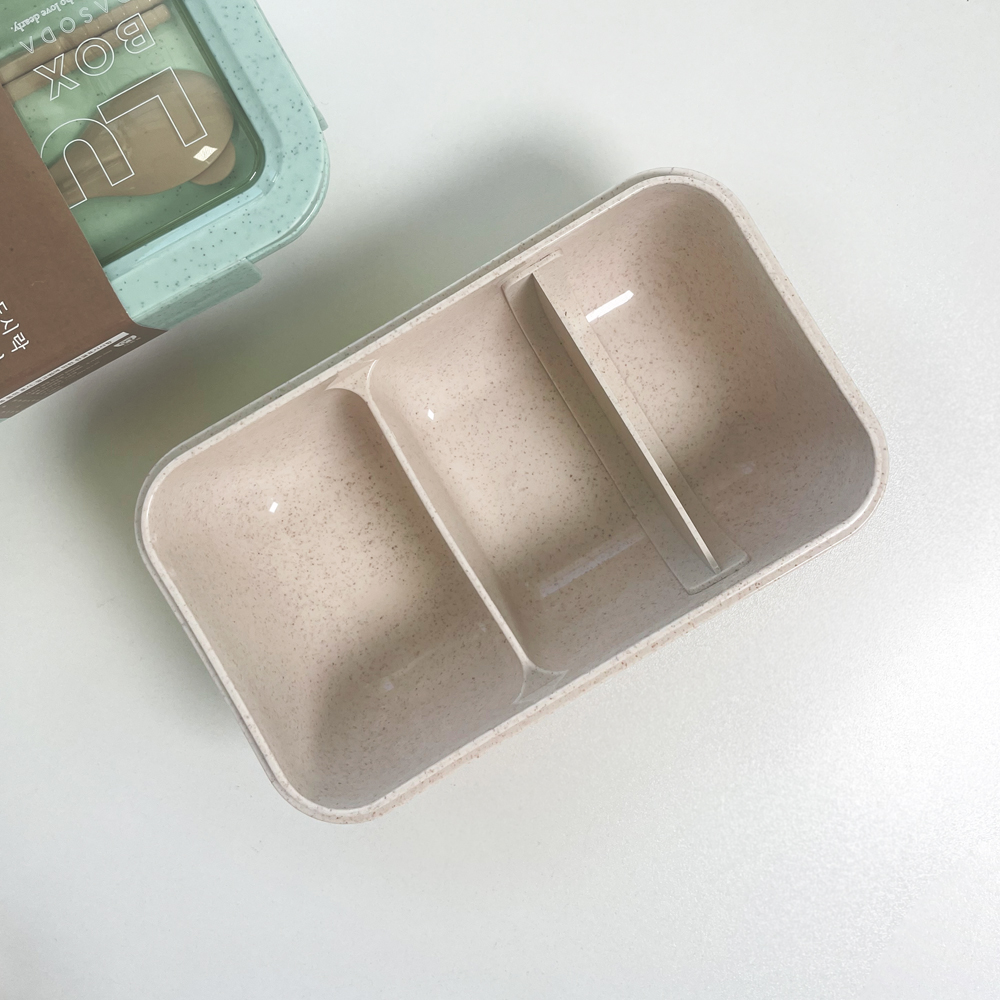 다소다 도시락통 직장인 밀짚도시락 밀프랩 샐러드통 전자레인지런치박스 직사각850ml - 상세 이미지 3
