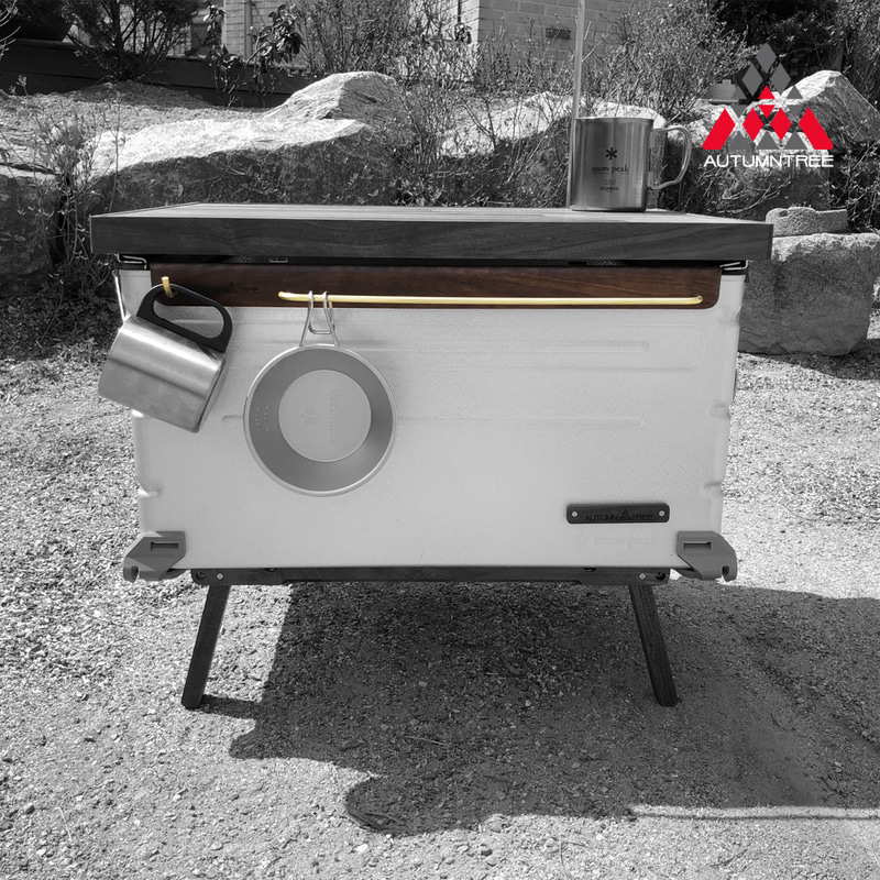 캠핑 쉘프 컨테이너 오텀트리 원목 캠핑행어