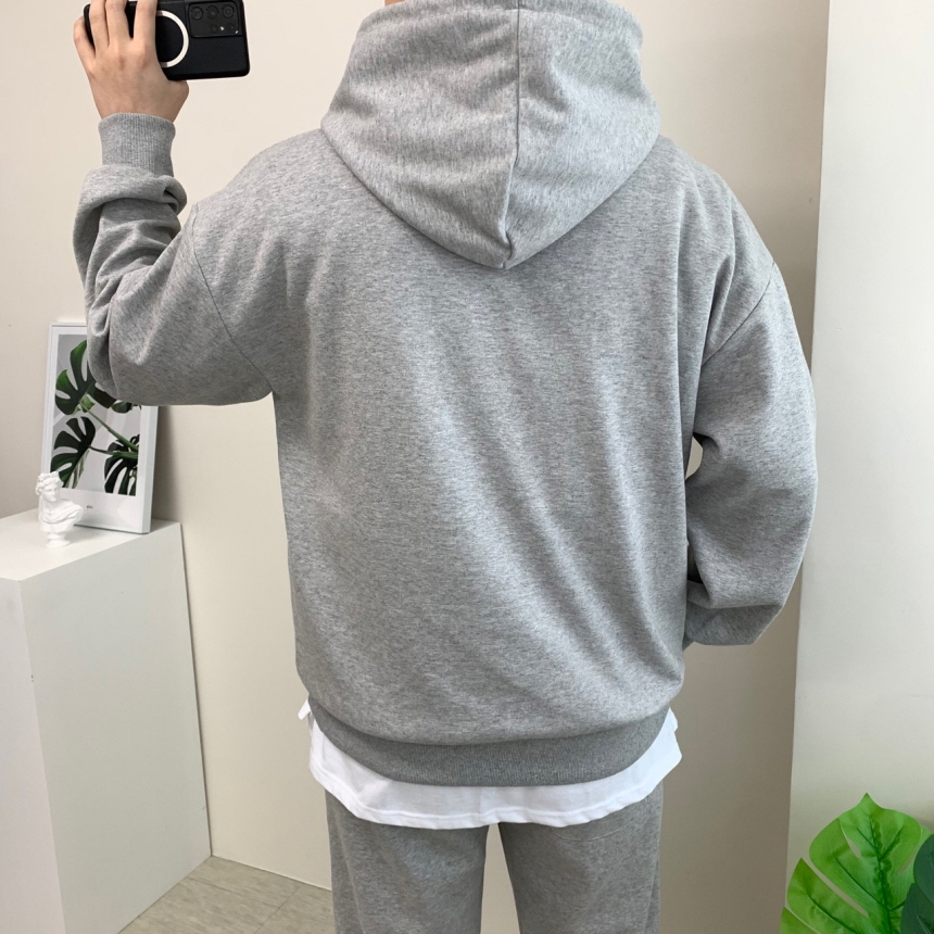 (SALE)남자 후드티 봄 가을 면 기모 무지 맨투맨 - 상세 이미지 3
