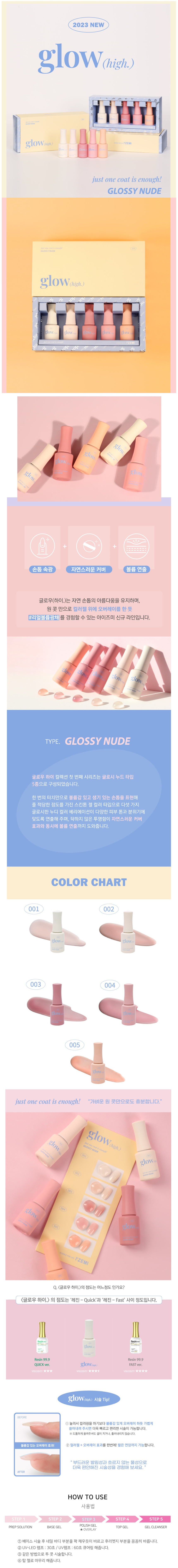 IZEMI Glow High Version 1 Syrup Gel 5-Piece Set Professional K-Nail