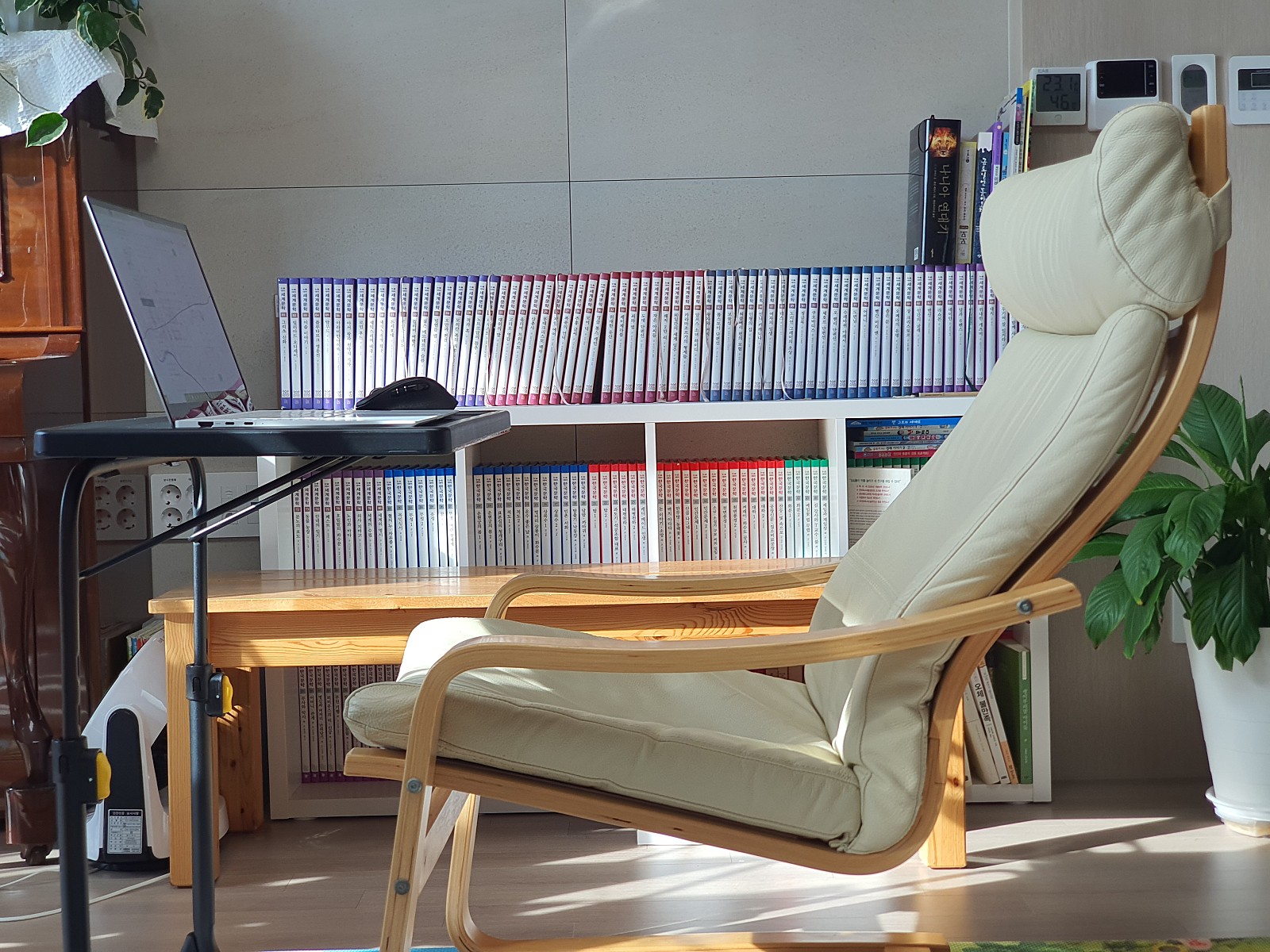 사이드테이블 5238 높이 각도 조절 노트북 책상 간이 베드 쇼파 테이블