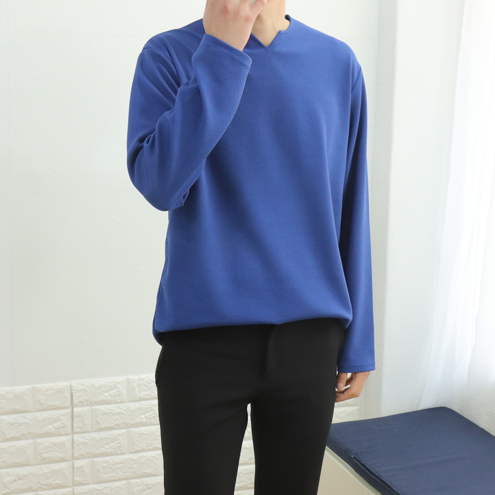 남자긴팔티 구김없는 빅사이즈 이너 남자브이넥티셔츠 이미지 2