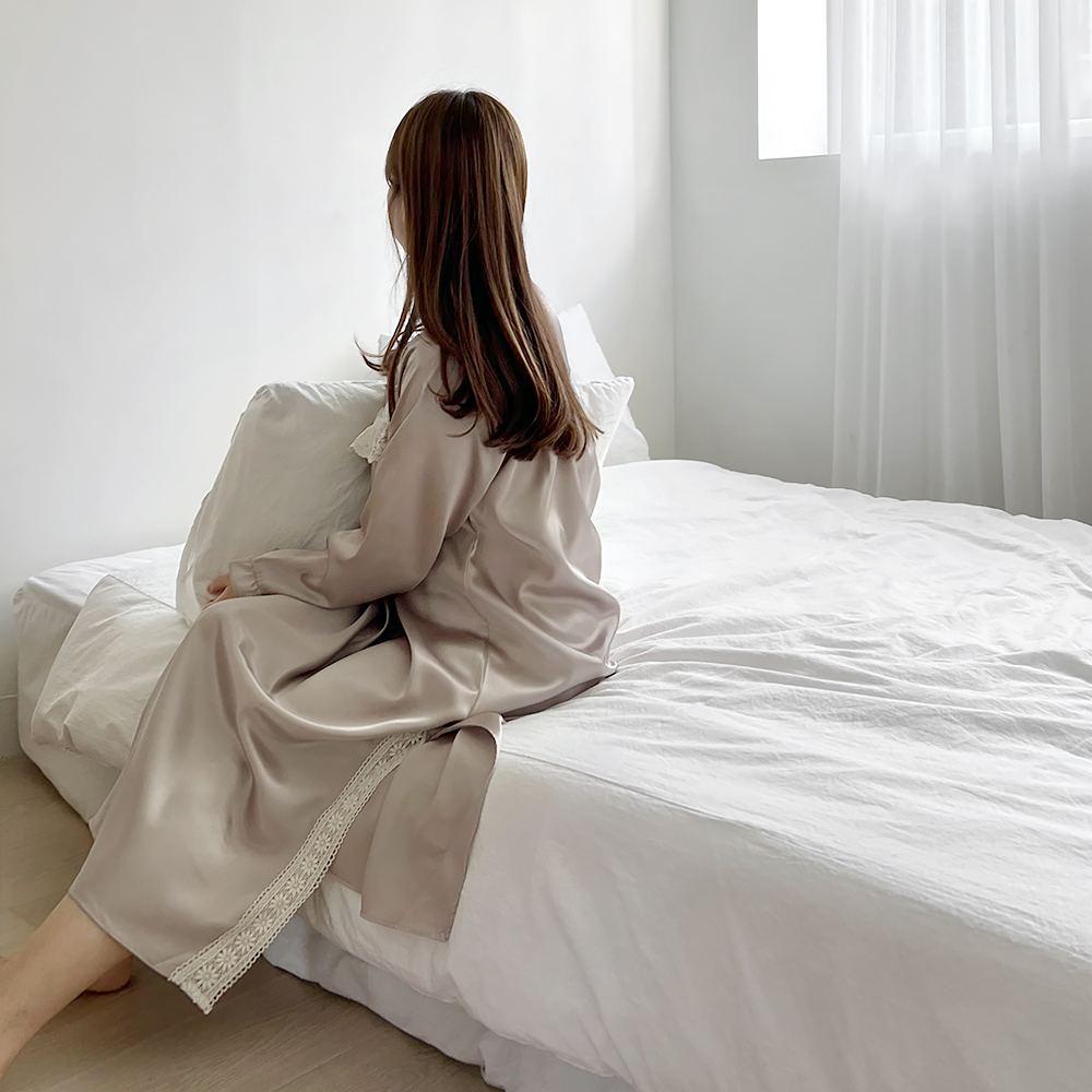 실크 감촉 커플 잠옷 국산 신혼부부 파자마 선물 상세 이미지 39