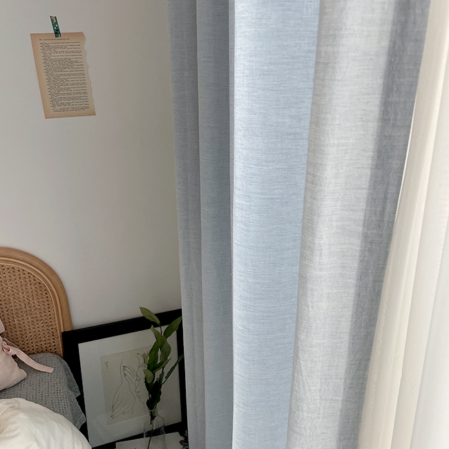 바이아미 무지 아이방 커튼 아쿠아민트