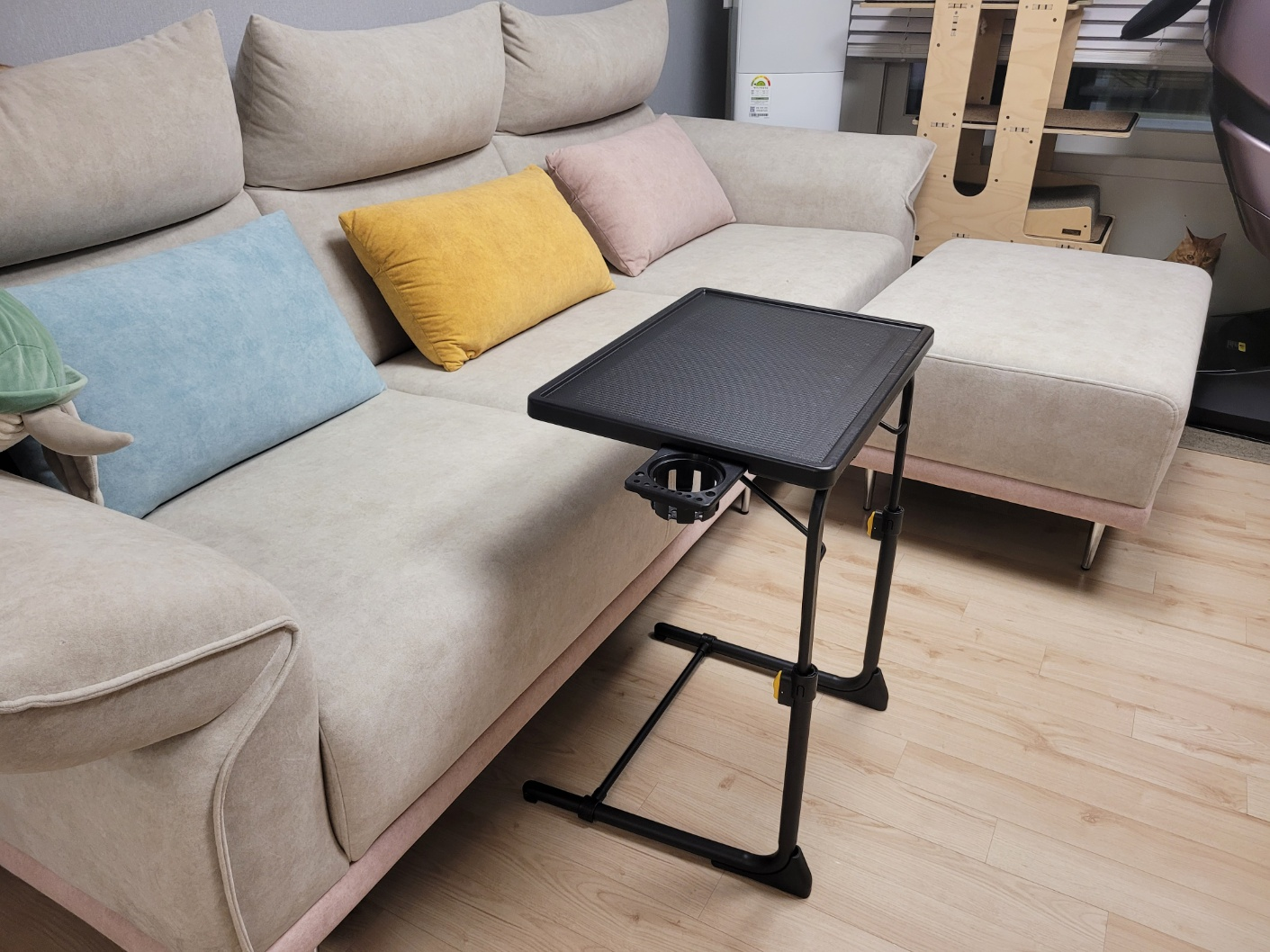 사이드테이블 5238 높이 각도 조절 노트북 책상 간이 베드 쇼파 테이블