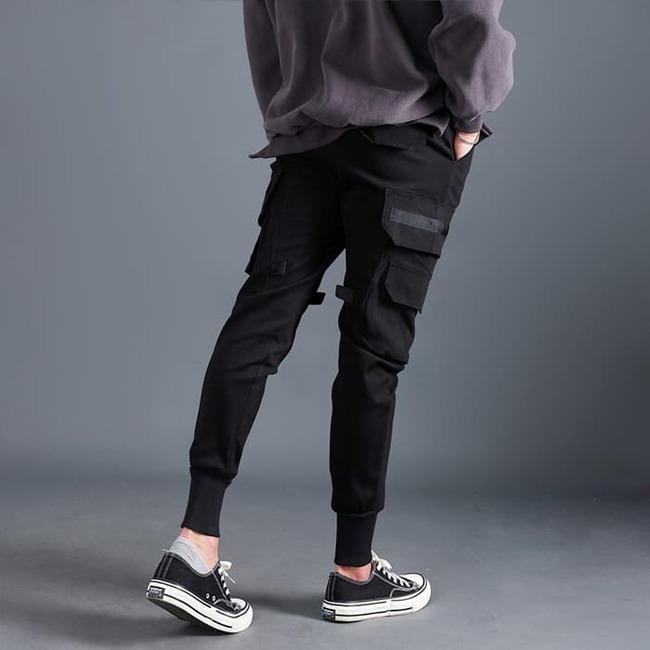 남자 노토 봄 가을 면 스판 입체포켓 밴딩 카고 조거팬츠 - 상세 이미지 3