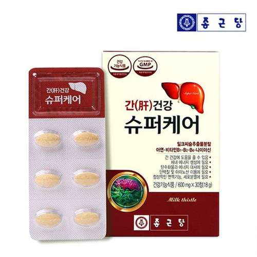 종근당 간건강 슈퍼케어 30정x2개  밀크씨슬 추출물 제품 이미지