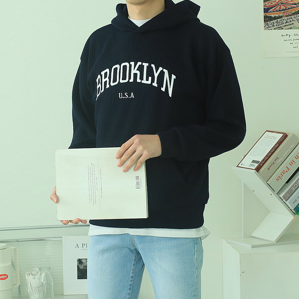 남자후드티 구김없는 긴팔 봄니트 커플후드티 이미지 2