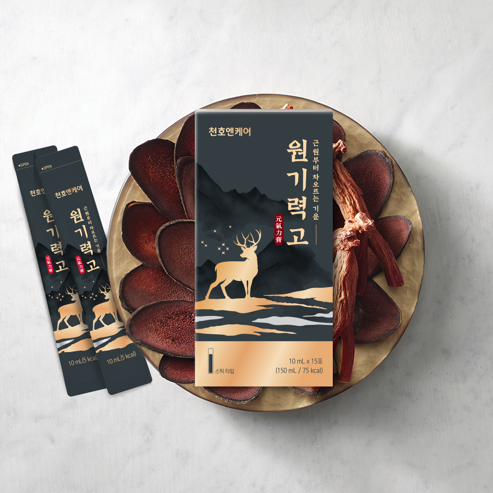 [네이버단독] 천호엔케어 블랙마카 녹용 홍삼 진액 스틱 원기력고 30포 X 1박스 - 상세 이미지 3