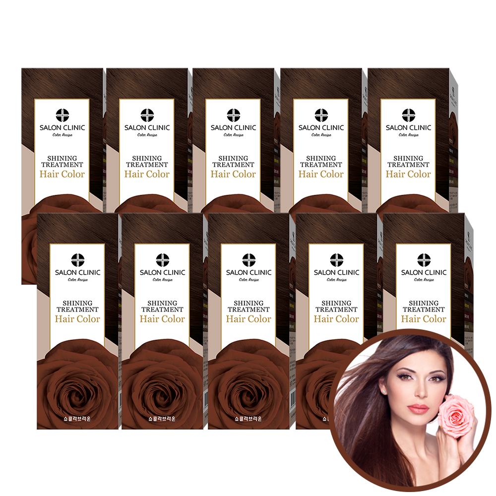 살롱클리닉 셀프 염색약 저자극 새치 커버 쇼콜라브라운(자연갈색) (10세트)