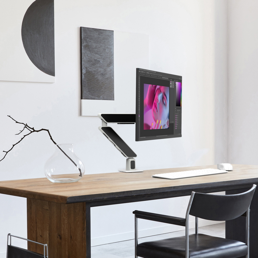 고든 디자인 싱글형 고중량 모니터 거치대 카멜마운트 GDA-3 화이트