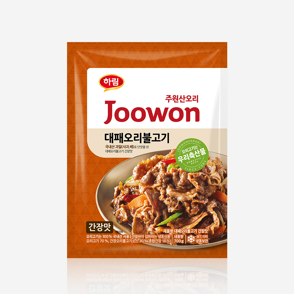하림 주원산오리 대패 오리불고기 700g(간장맛) (냉동) 오리 간장 주물럭