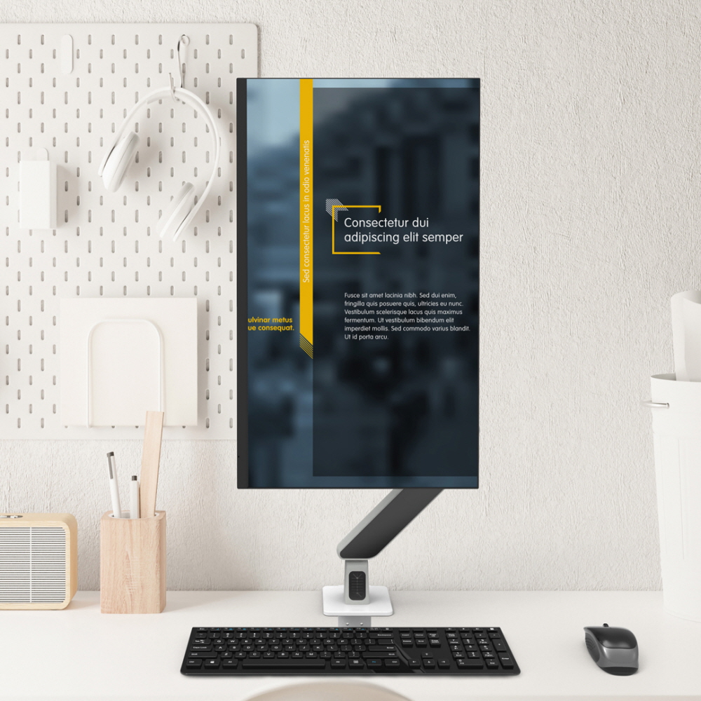 고든 디자인 싱글형 고중량 모니터 거치대 카멜마운트 GDA-3 메탈릭 블루