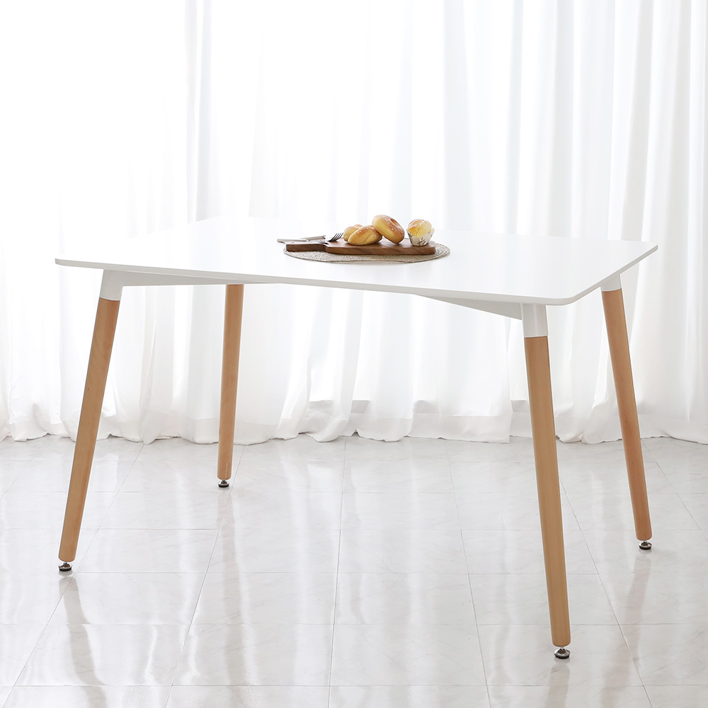 (식탁+의자 SET)템포 스퀘어 1200 X 도도 화이트 사각 4인용 카페 식탁 테이블 세트