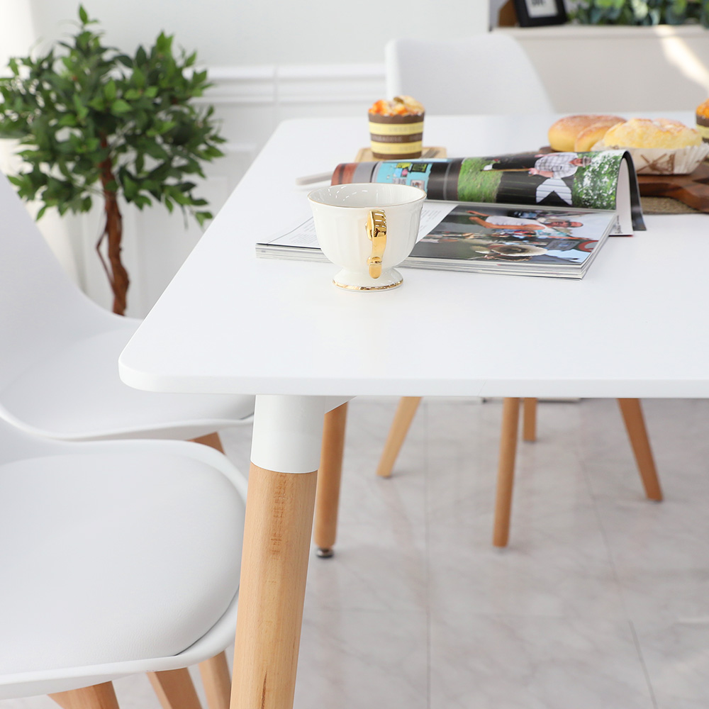 (식탁+의자 SET)템포 스퀘어 1200 X 도도 화이트 사각 4인용 카페 식탁 테이블 세트