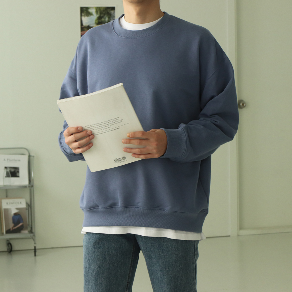 남자맨투맨 빅사이즈 수피마 긴팔티 남자오버핏맨투맨 이미지 3